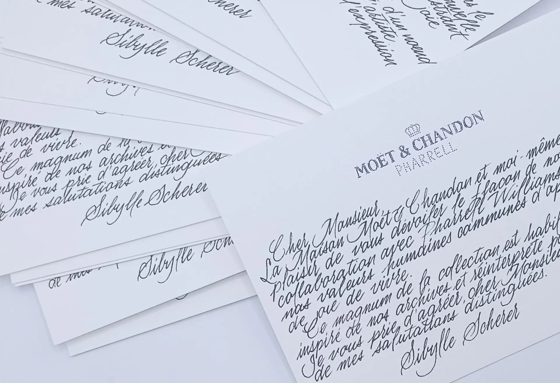 Cartes de remerciements.
Moët et Chandon