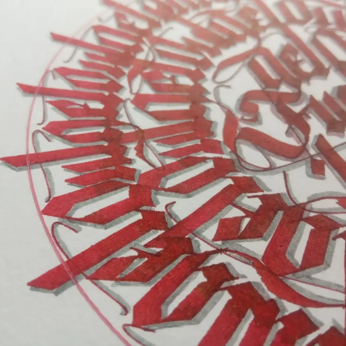 Commission Calligraphie Ronde à la plume.